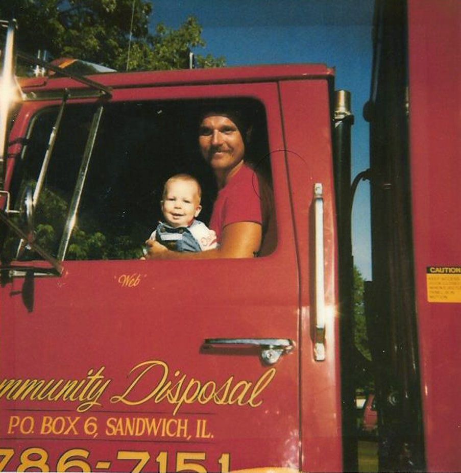 Vintage Community Disposal truck cab photo